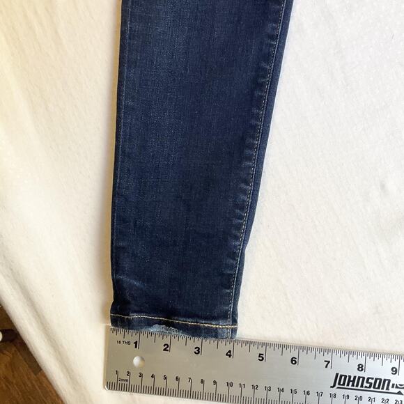 American Eagle Women Jeans 4 SHORT Dark Blue Denim Super Stretch Skinny Button - Picture 9 of 11